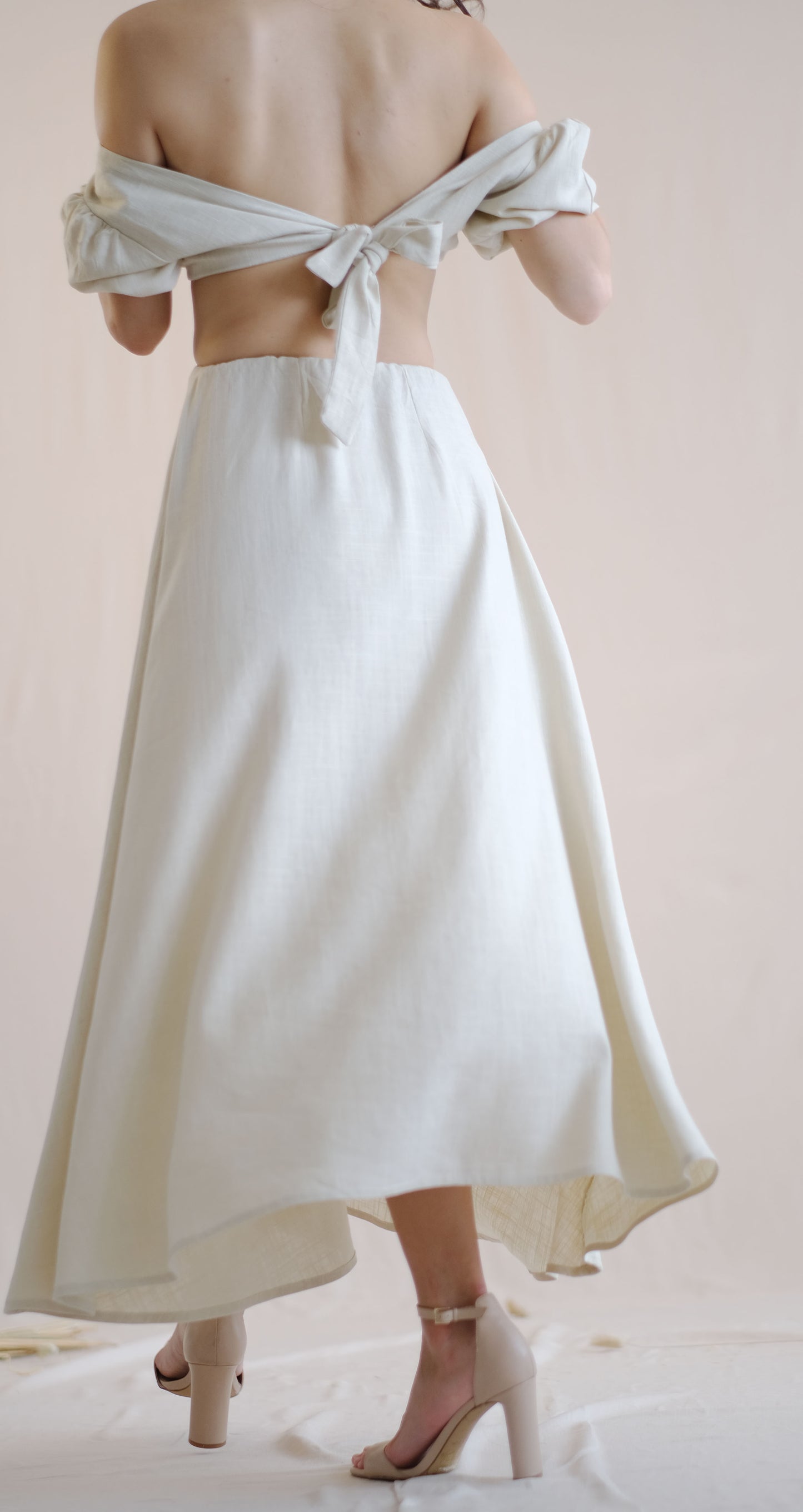 Naila Cut Out Dress - Beige