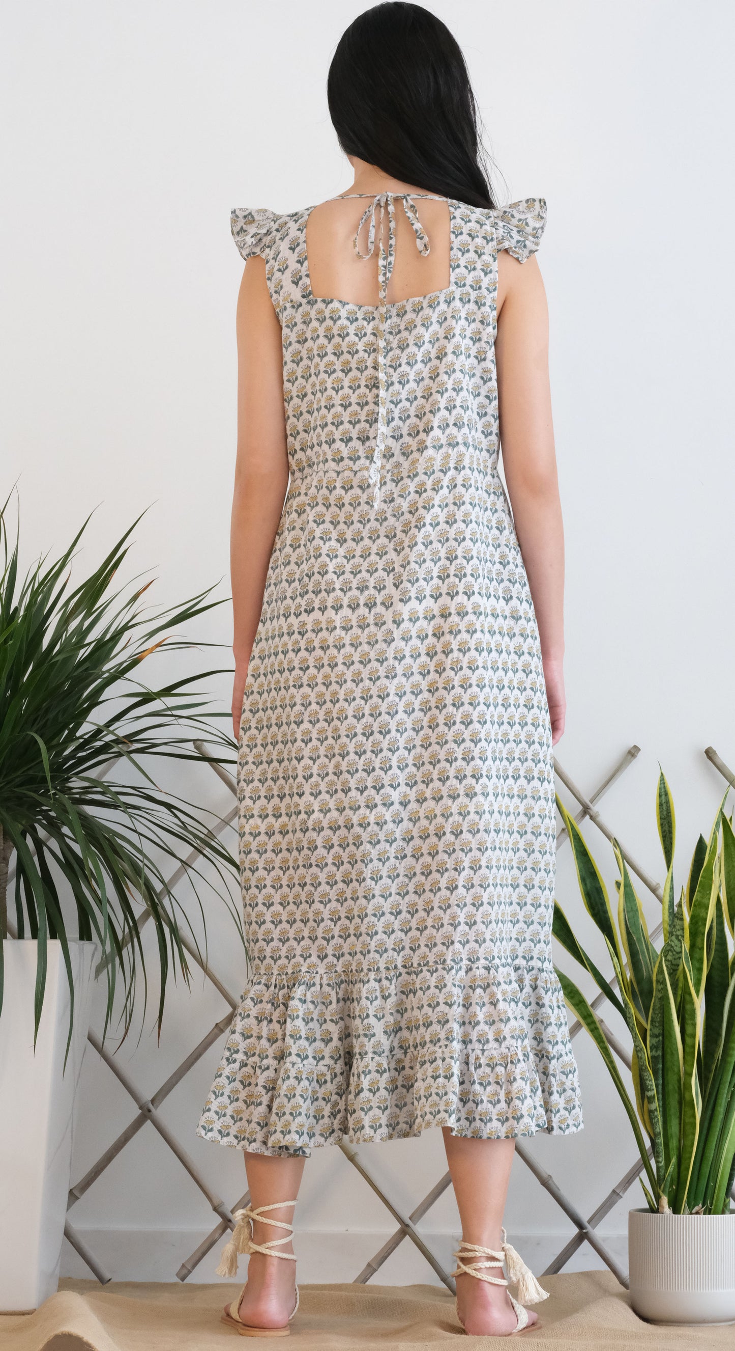 Lila Dress - Green Butti