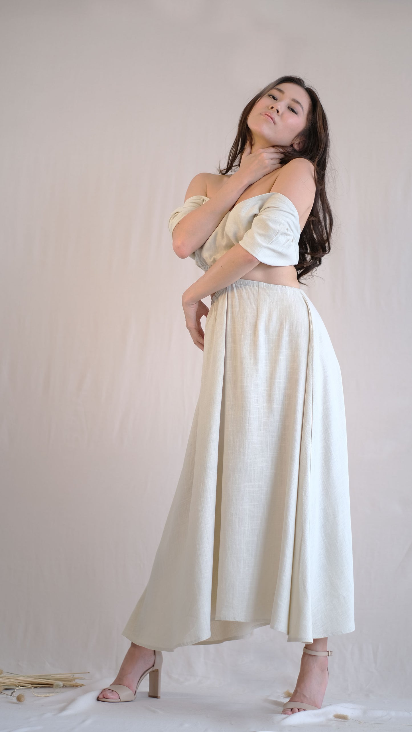 Naila Cut Out Dress - Beige