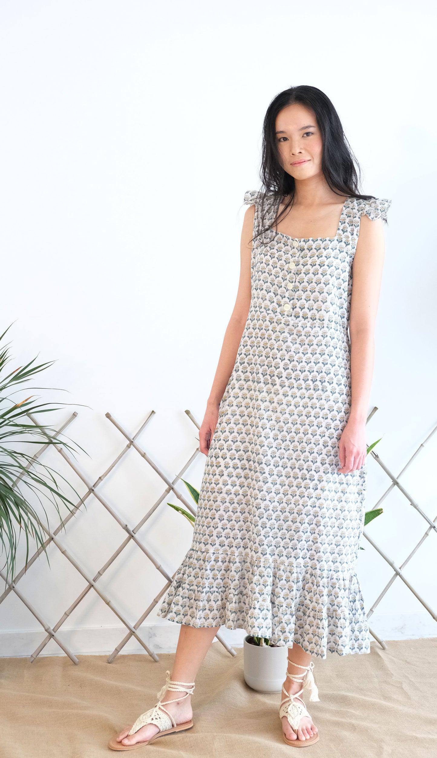 Lila Dress - Green Butti