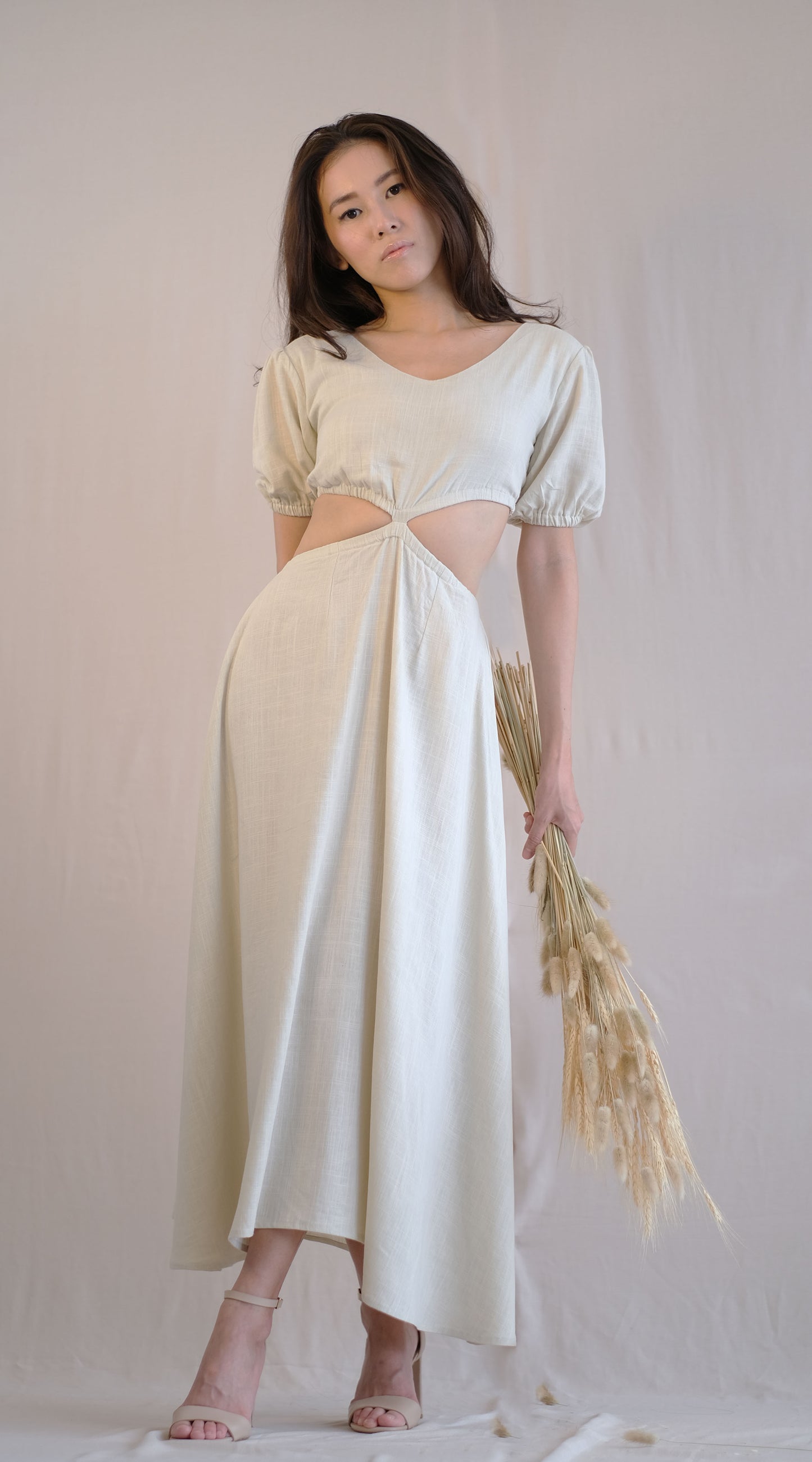 Naila Cut Out Dress - Beige