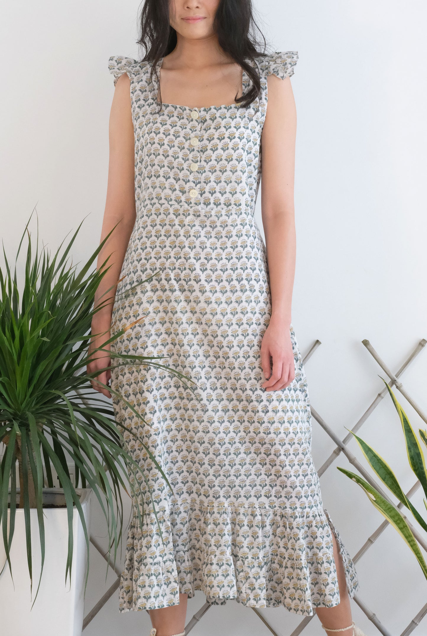Lila Dress - Green Butti