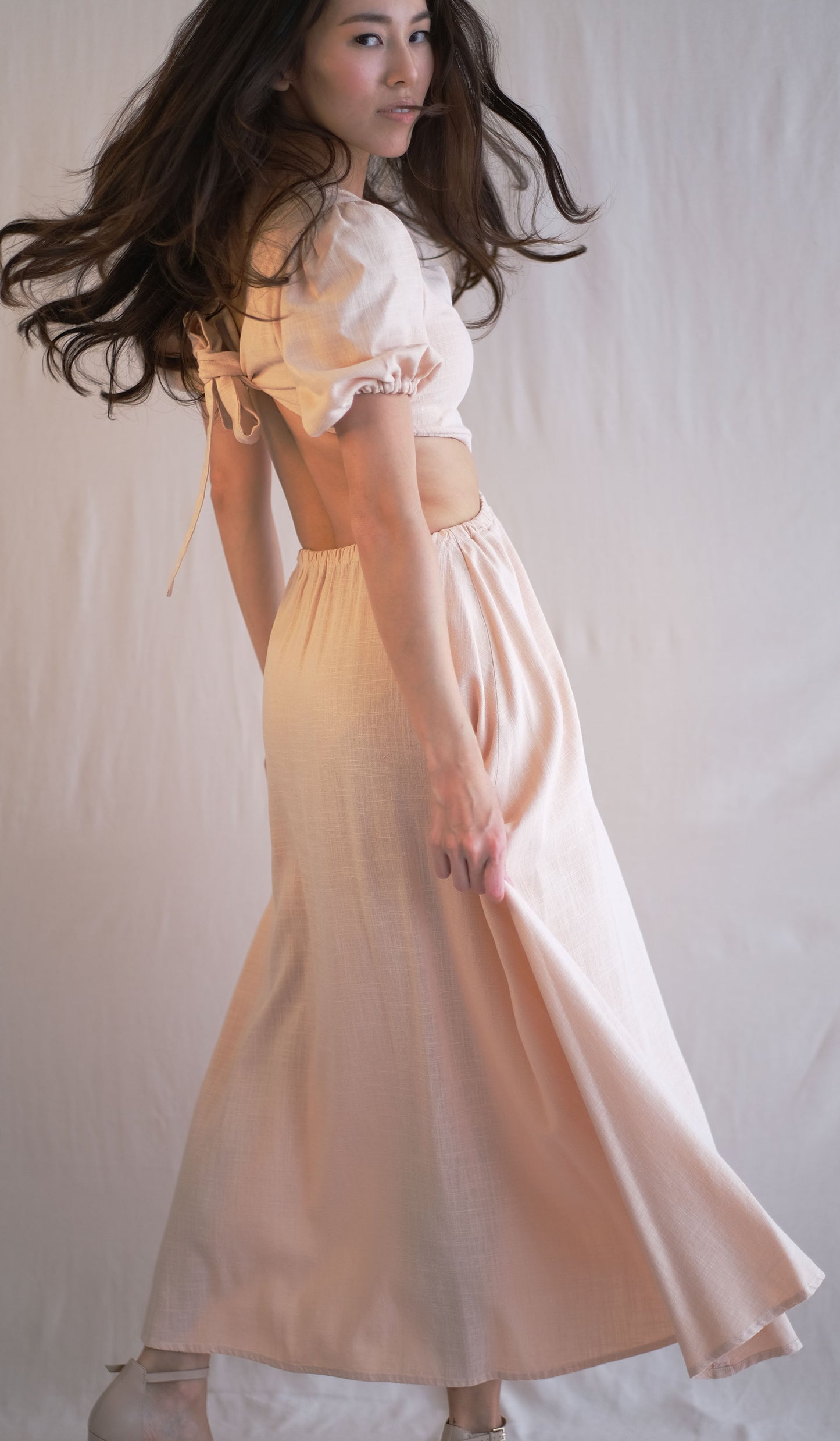 Naila Cut Out Dress - Peach