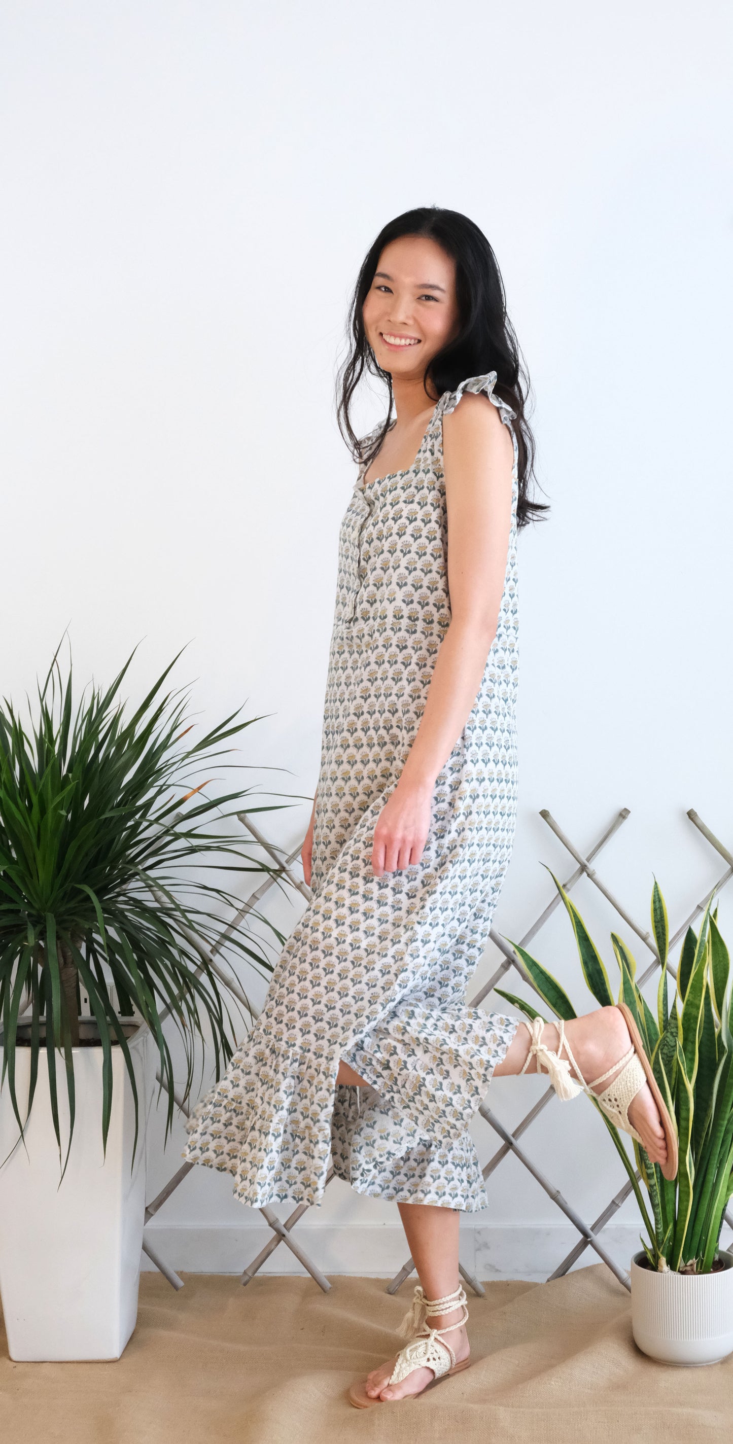 Lila Dress - Green Butti