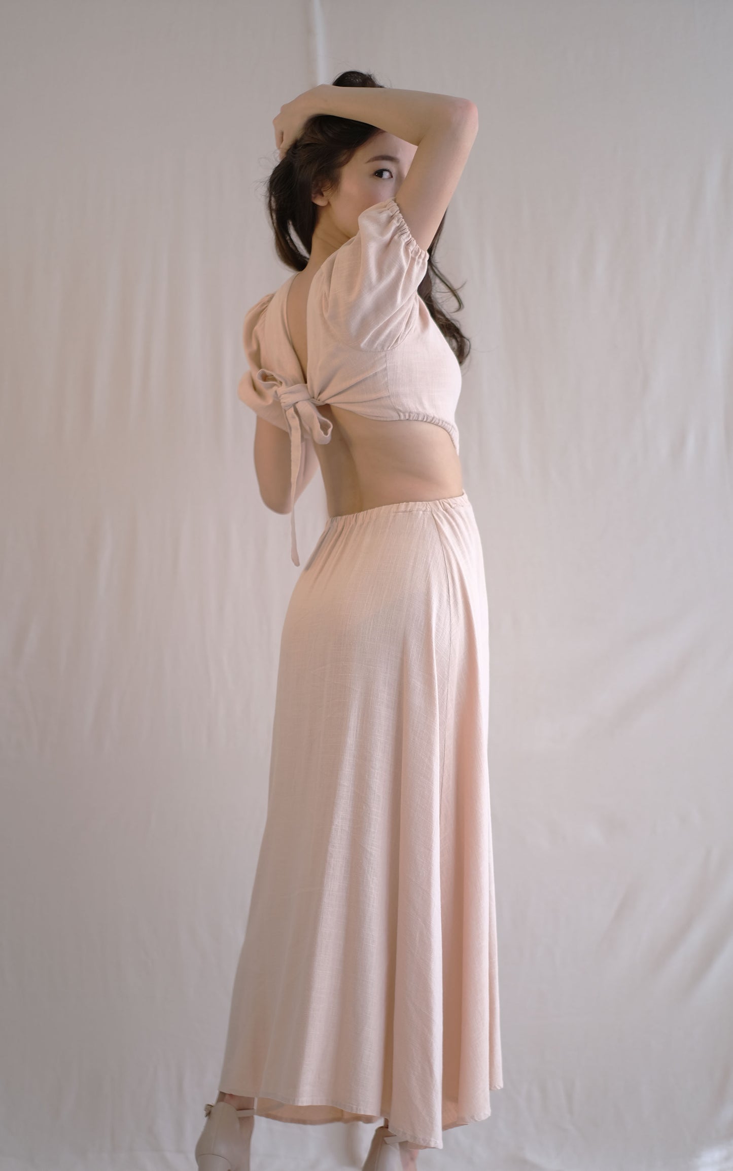 Naila Cut Out Dress - Peach